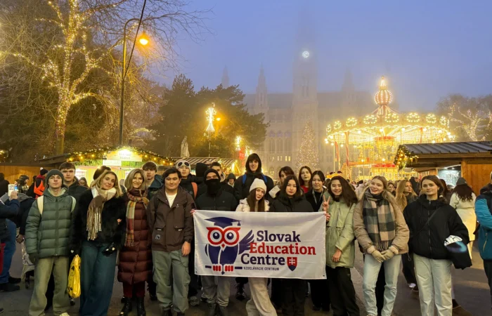 Годовой курс 2025 - 2026. Экскурсия студентов Slovak Education Centre в Вену, фото возле ратуши